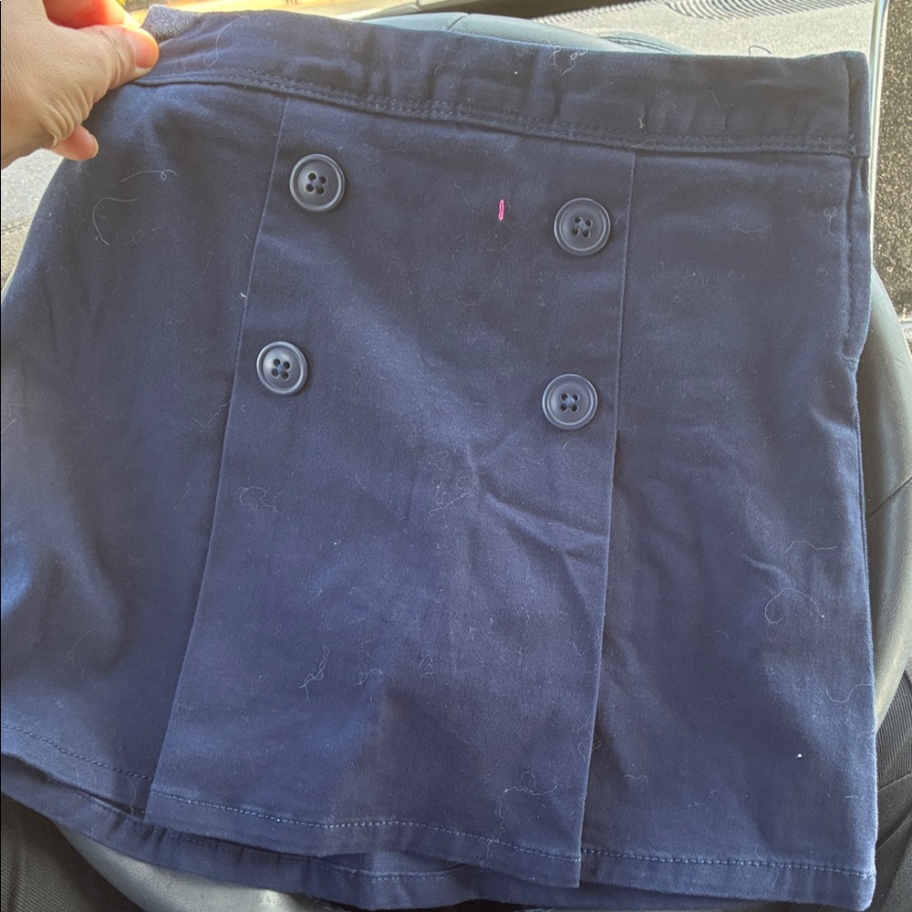 Navy Blue Buttoned Skirt